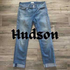 Hudson Jeans Ankle Straight Cuffed / Blue Denim, Cropped, W 26 Med Rise
